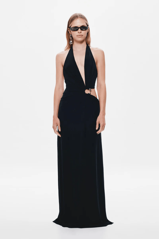 The 'Devon' Cupro Dress Black